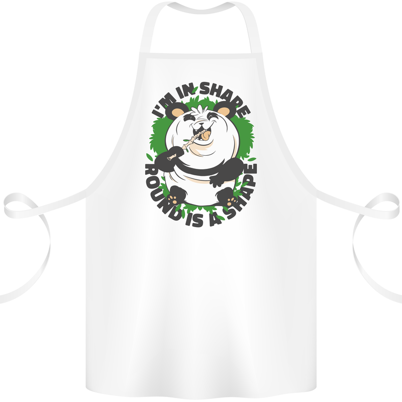 Panda Bear Funny Overweight Fat Humour Cotton Apron 100% Organic White