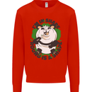 Panda Bear Funny Overweight Fat Humour Kids Sweatshirt Jumper Bright Red