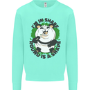 Panda Bear Funny Overweight Fat Humour Kids Sweatshirt Jumper Peppermint