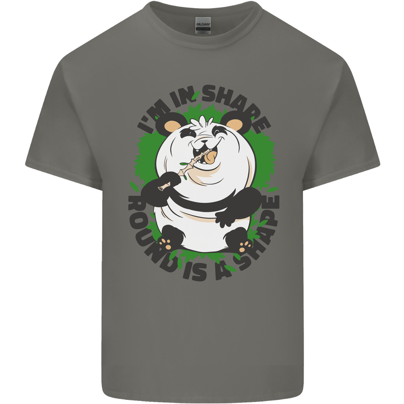 Panda Bear Funny Overweight Fat Humour Kids T-Shirt Childrens Charcoal