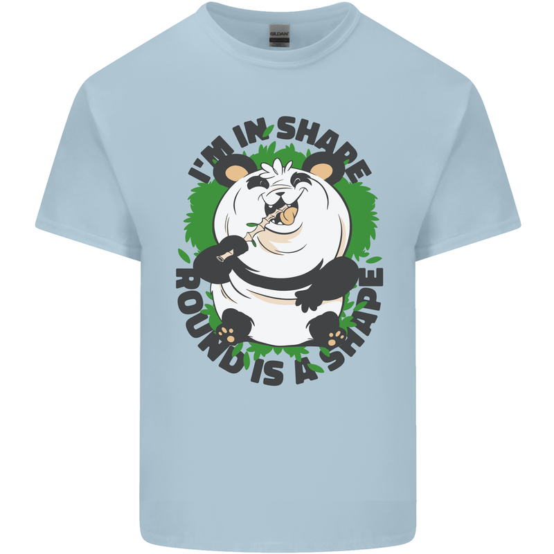 Panda Bear Funny Overweight Fat Humour Kids T-Shirt Childrens Light Blue