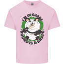 Panda Bear Funny Overweight Fat Humour Kids T-Shirt Childrens Light Pink