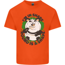 Panda Bear Funny Overweight Fat Humour Kids T-Shirt Childrens Orange