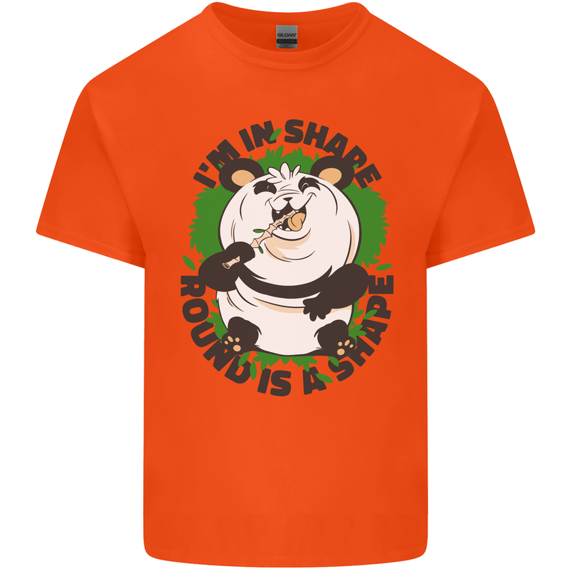 Panda Bear Funny Overweight Fat Humour Kids T-Shirt Childrens Orange