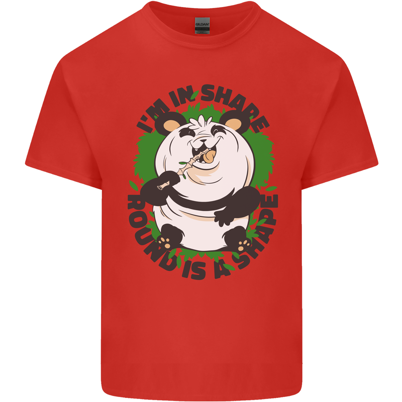 Panda Bear Funny Overweight Fat Humour Kids T-Shirt Childrens Red