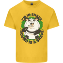 Panda Bear Funny Overweight Fat Humour Kids T-Shirt Childrens Yellow