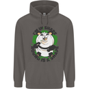 Panda Bear Funny Overweight Fat Humour Mens 80% Cotton Hoodie Charcoal