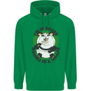 Panda Bear Funny Overweight Fat Humour Mens 80% Cotton Hoodie Irish Green