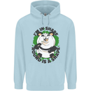 Panda Bear Funny Overweight Fat Humour Mens 80% Cotton Hoodie Light Blue