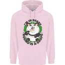 Panda Bear Funny Overweight Fat Humour Mens 80% Cotton Hoodie Light Pink