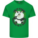 Panda Bear Funny Overweight Fat Humour Mens Cotton T-Shirt Tee Top Irish Green