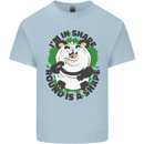 Panda Bear Funny Overweight Fat Humour Mens Cotton T-Shirt Tee Top Light Blue