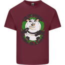 Panda Bear Funny Overweight Fat Humour Mens Cotton T-Shirt Tee Top Maroon