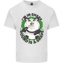 Panda Bear Funny Overweight Fat Humour Mens Cotton T-Shirt Tee Top White