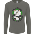 Panda Bear Funny Overweight Fat Humour Mens Long Sleeve T-Shirt Charcoal