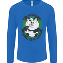 Panda Bear Funny Overweight Fat Humour Mens Long Sleeve T-Shirt Royal Blue