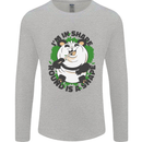 Panda Bear Funny Overweight Fat Humour Mens Long Sleeve T-Shirt Sports Grey