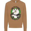 Panda Bear Funny Overweight Fat Humour Mens Sweatshirt Jumper Caramel Latte