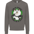 Panda Bear Funny Overweight Fat Humour Mens Sweatshirt Jumper Charcoal