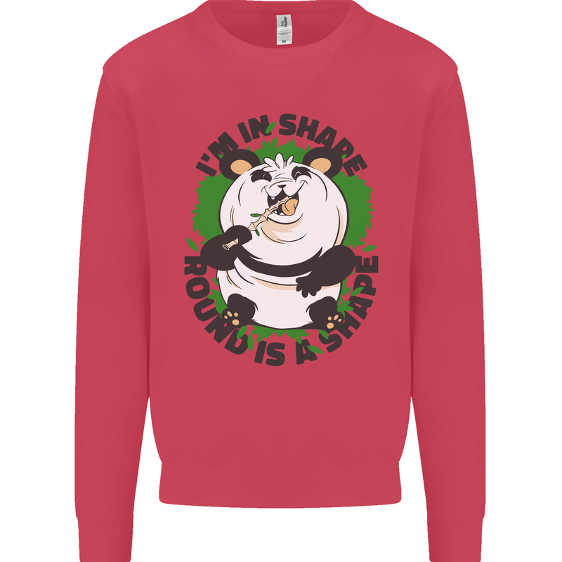 Panda Bear Funny Overweight Fat Humour Mens Sweatshirt Jumper Heliconia