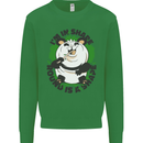 Panda Bear Funny Overweight Fat Humour Mens Sweatshirt Jumper Irish Green