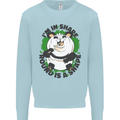 Panda Bear Funny Overweight Fat Humour Mens Sweatshirt Jumper Light Blue