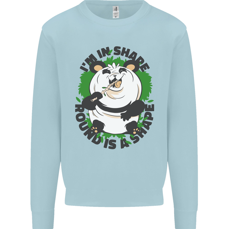 Panda Bear Funny Overweight Fat Humour Mens Sweatshirt Jumper Light Blue