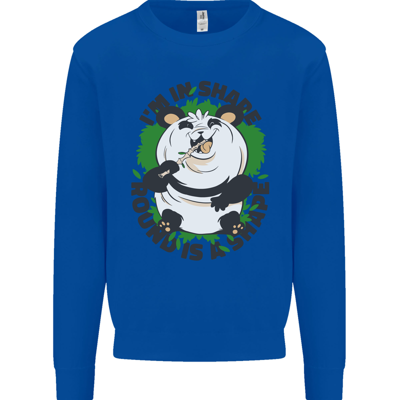 Panda Bear Funny Overweight Fat Humour Mens Sweatshirt Jumper Royal Blue