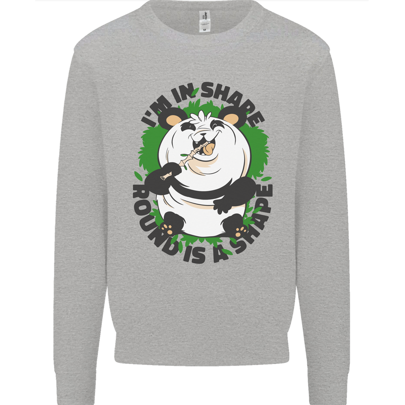 Panda Bear Funny Overweight Fat Humour Mens Sweatshirt Jumper Sports Grey