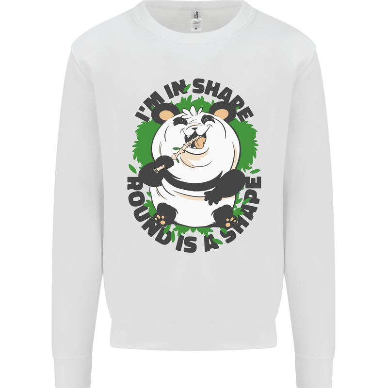 Panda Bear Funny Overweight Fat Humour Mens Sweatshirt Jumper White