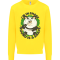 Panda Bear Funny Overweight Fat Humour Mens Sweatshirt Jumper Yellow