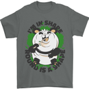 Panda Bear Funny Overweight Fat Humour Mens T-Shirt 100% Cotton Charcoal
