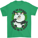 Panda Bear Funny Overweight Fat Humour Mens T-Shirt 100% Cotton Irish Green