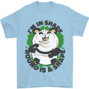 Panda Bear Funny Overweight Fat Humour Mens T-Shirt 100% Cotton Light Blue