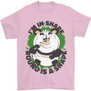 Panda Bear Funny Overweight Fat Humour Mens T-Shirt 100% Cotton Light Pink