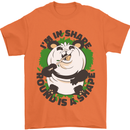 Panda Bear Funny Overweight Fat Humour Mens T-Shirt 100% Cotton Orange
