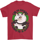 Panda Bear Funny Overweight Fat Humour Mens T-Shirt 100% Cotton Red
