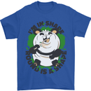 Panda Bear Funny Overweight Fat Humour Mens T-Shirt 100% Cotton Royal Blue