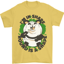 Panda Bear Funny Overweight Fat Humour Mens T-Shirt 100% Cotton Yellow