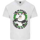 Panda Bear Funny Overweight Fat Humour Mens V-Neck Cotton T-Shirt White