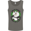 Panda Bear Funny Overweight Fat Humour Mens Vest Tank Top Charcoal