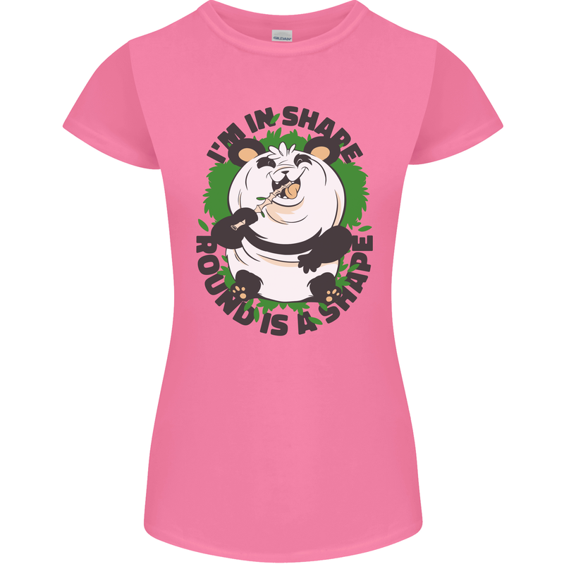 Panda Bear Funny Overweight Fat Humour Womens Petite Cut T-Shirt Azalea