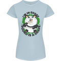 Panda Bear Funny Overweight Fat Humour Womens Petite Cut T-Shirt Light Blue