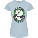Panda Bear Funny Overweight Fat Humour Womens Petite Cut T-Shirt Light Blue