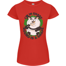 Panda Bear Funny Overweight Fat Humour Womens Petite Cut T-Shirt Red