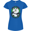 Panda Bear Funny Overweight Fat Humour Womens Petite Cut T-Shirt Royal Blue