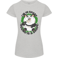 Panda Bear Funny Overweight Fat Humour Womens Petite Cut T-Shirt Sports Grey