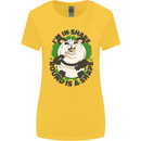 Panda Bear Funny Overweight Fat Humour Womens Wider Cut T-Shirt Yellow