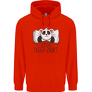 Panda Bear Funny Sleep Sleeping Nightwear Childrens Kids Hoodie Bright Red