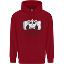 Panda Bear Funny Sleep Sleeping Nightwear Childrens Kids Hoodie Red